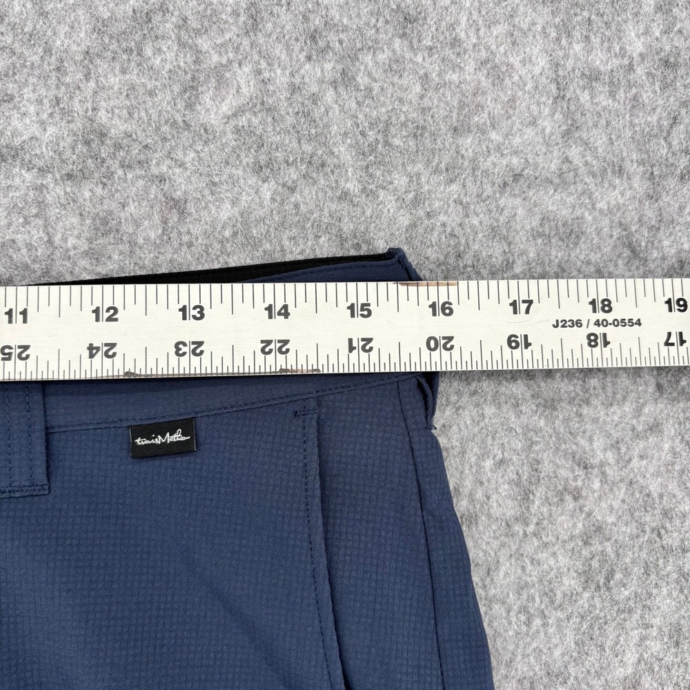 TravisMathew Men Blue Grey Micro Grid Golf Shorts Size 30 Stretch Performance - Picture 4 of 9